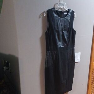 Calvin Klein Black and Gray Midi Dress